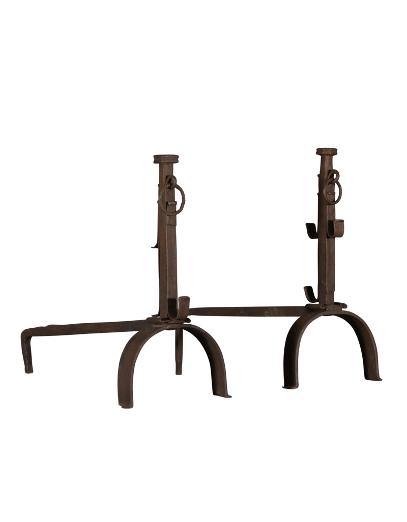Maison Leon Van den Bogaert Solid Rustic Pair Andiron