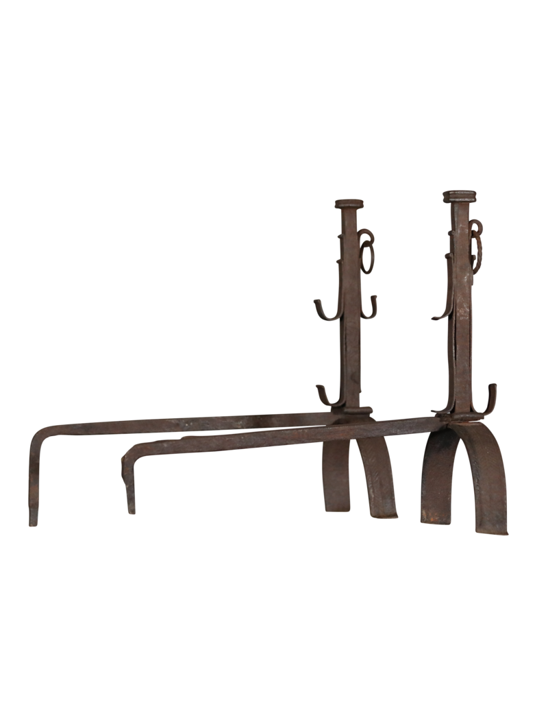 Maison Leon Van den Bogaert Solid Rustic Pair Andiron