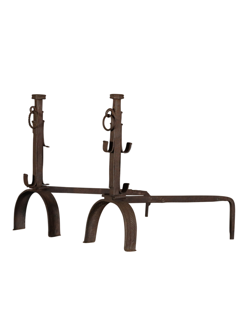 Solid Rustic Pair Andiron