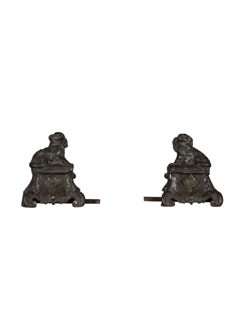 Maison Leon Van den Bogaert Fireplace Dogs — 17 cm High