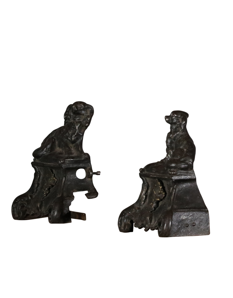 Maison Leon Van den Bogaert Fireplace Dogs — 17 cm High