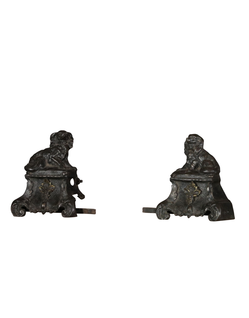 Maison Leon Van den Bogaert Fireplace Dogs — 17 cm High