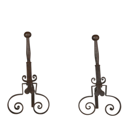 Maison Leon Van den Bogaert Rustic Pair Andiron — 50 cm High