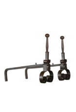 Paire De Chenêts Rustique En Fer Forgé