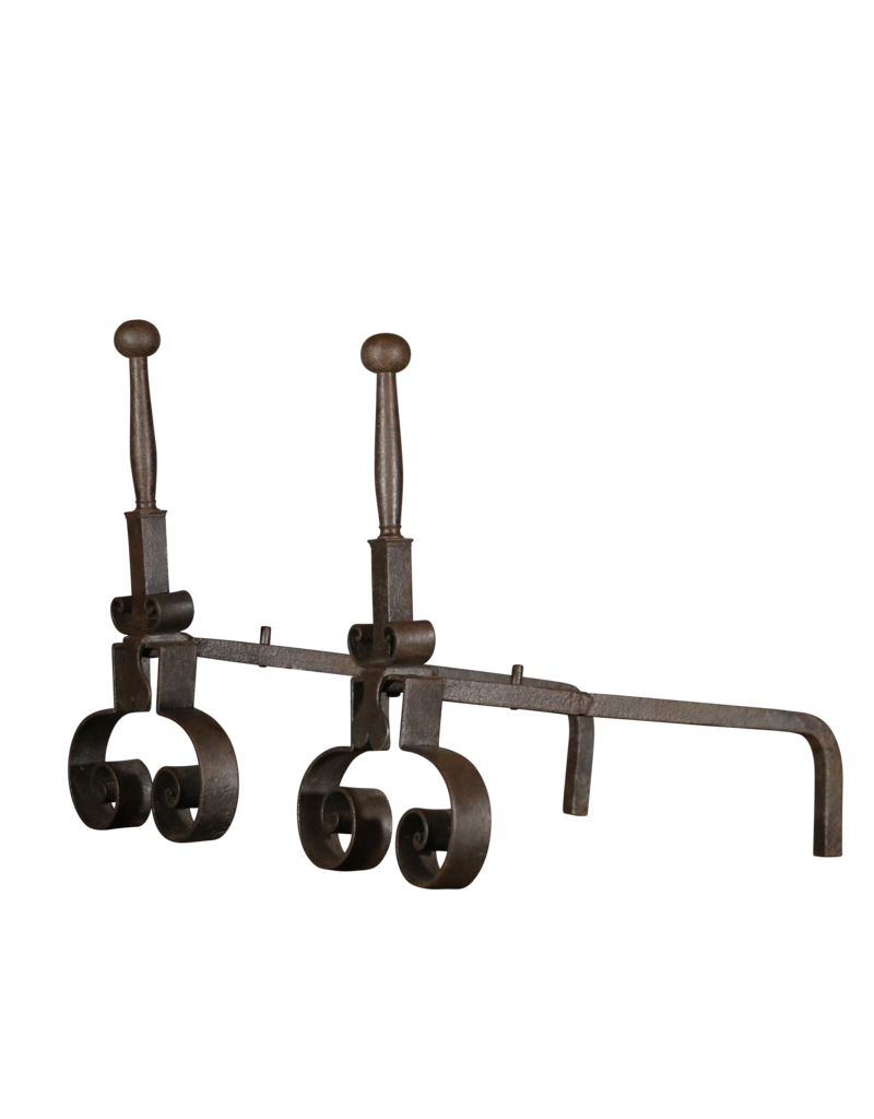 Maison Leon Van den Bogaert Rustic Pair Andiron — 50 cm High