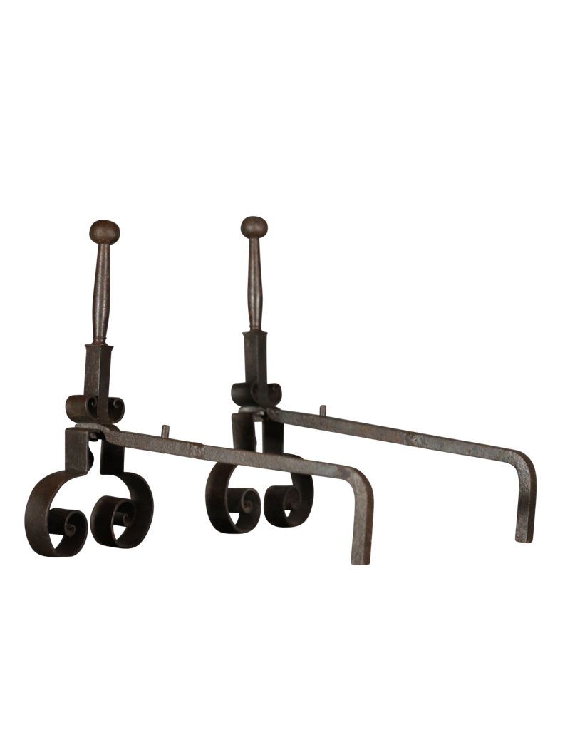 Maison Leon Van den Bogaert Rustic Pair Andiron — 50 cm High