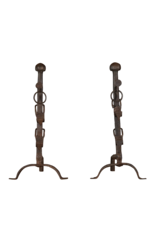Maison Leon Van den Bogaert Rustic Pair French Andiron