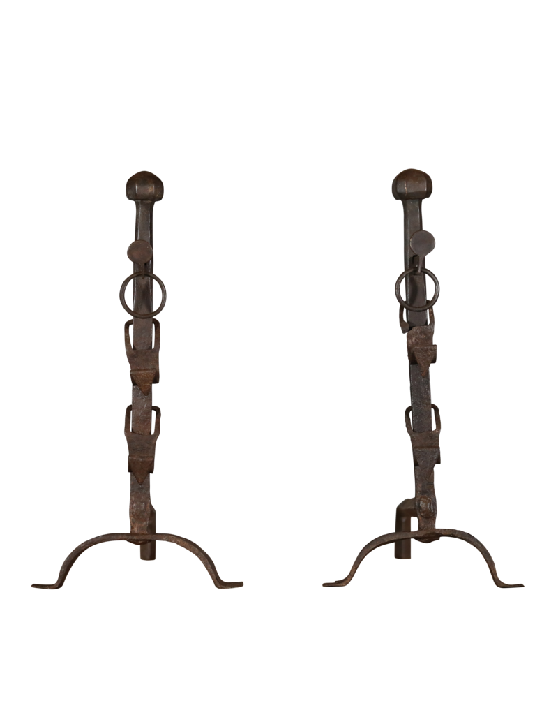 Maison Leon Van den Bogaert Rustic Pair French Andiron