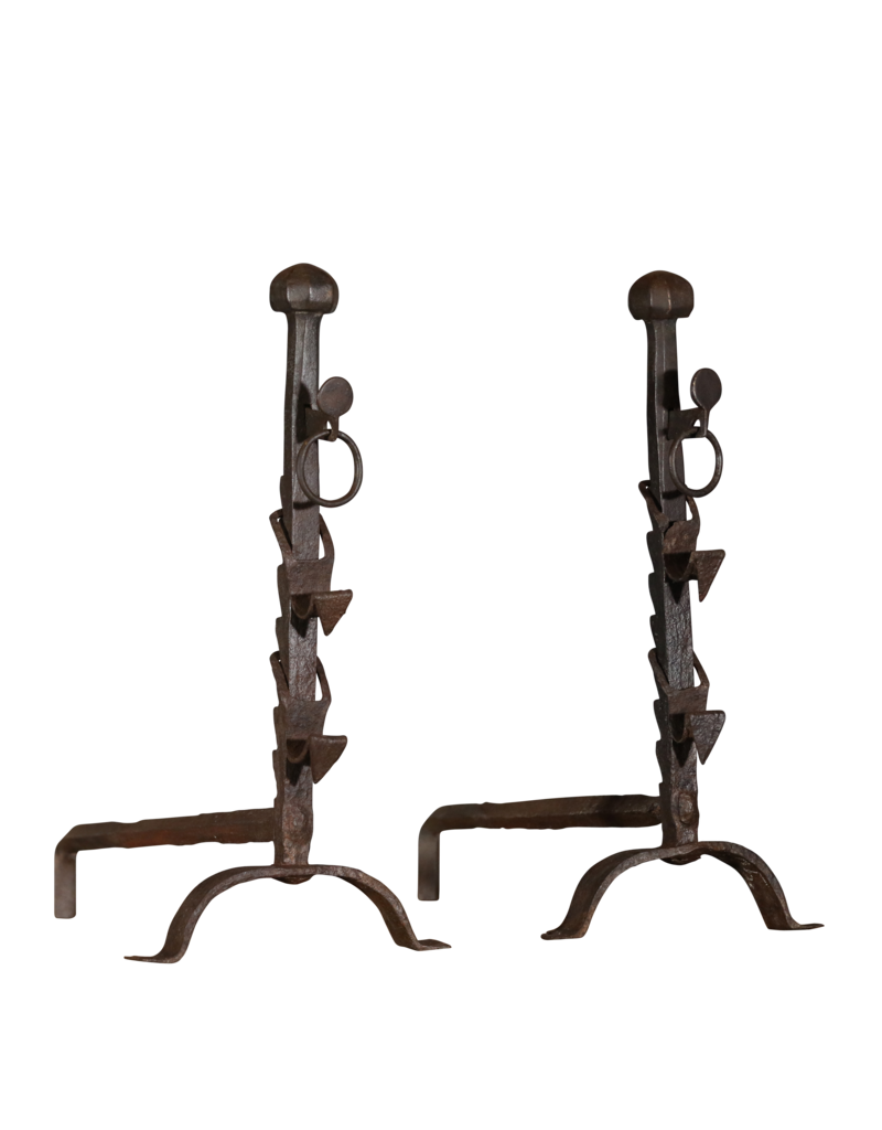 Maison Leon Van den Bogaert Rustic Pair French Andiron
