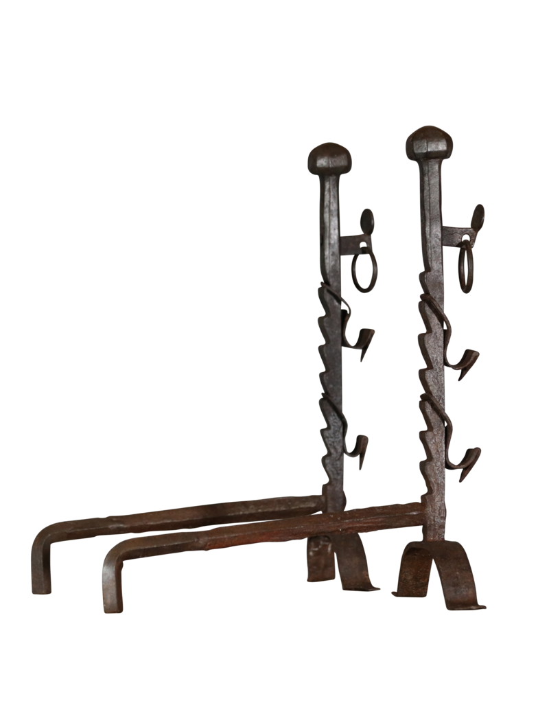 Maison Leon Van den Bogaert Rustic Pair French Andiron