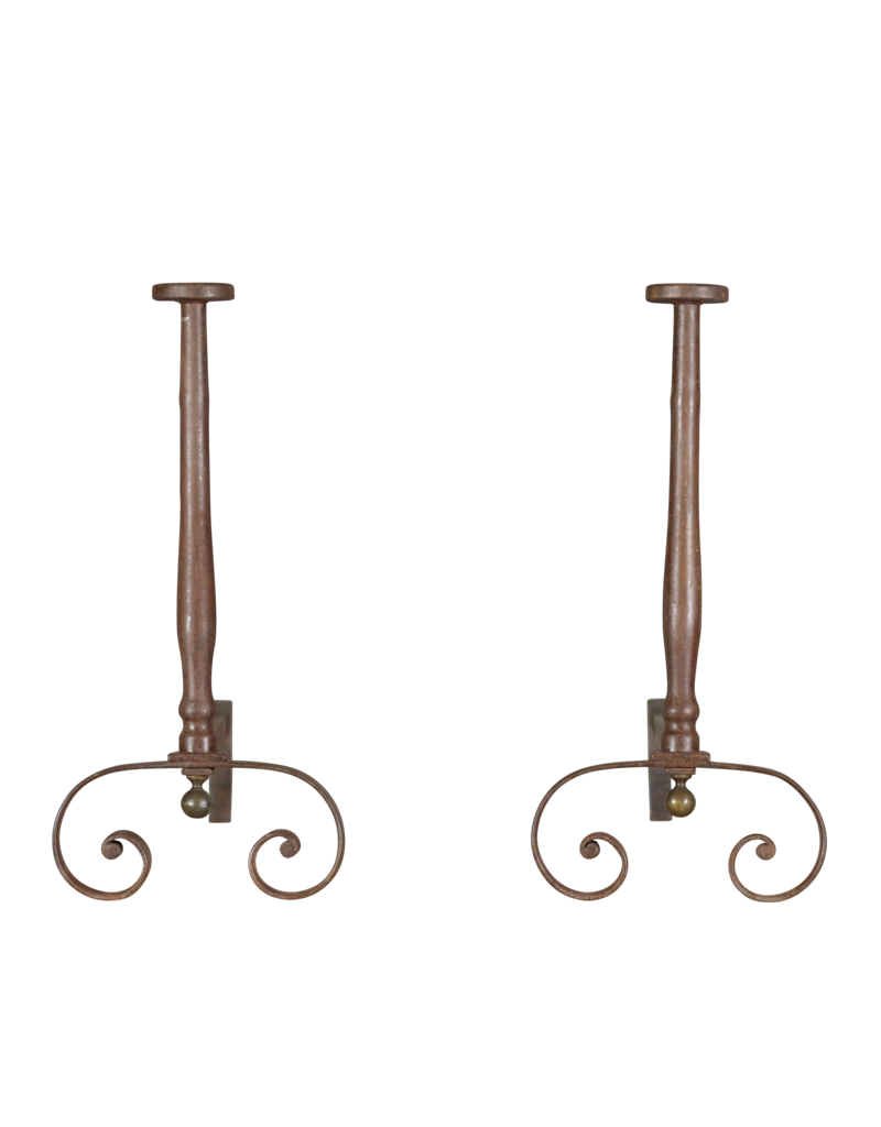 Maison Leon Van den Bogaert Rare Andiron — 66,5 cm High