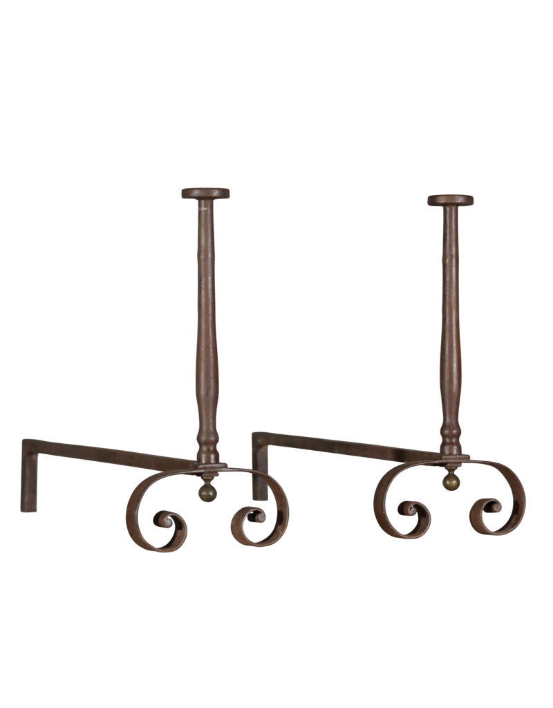 Maison Leon Van den Bogaert Rare Andiron — 66,5 cm High