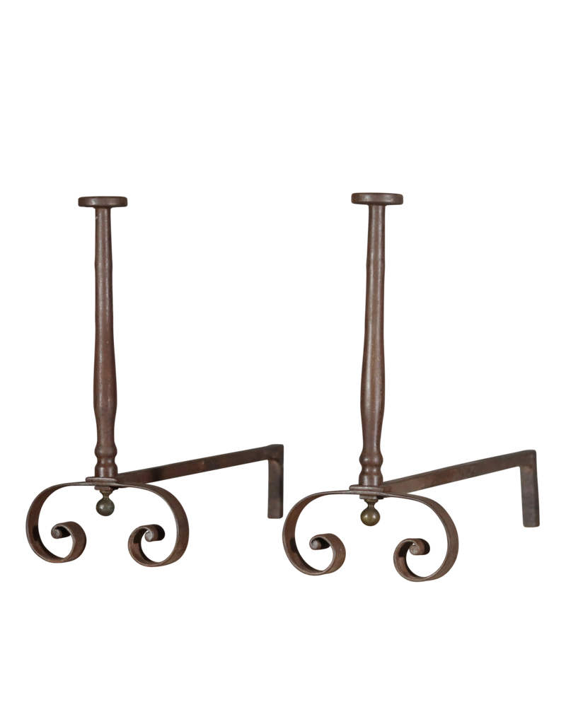 Maison Leon Van den Bogaert Rare Andiron — 66,5 cm High
