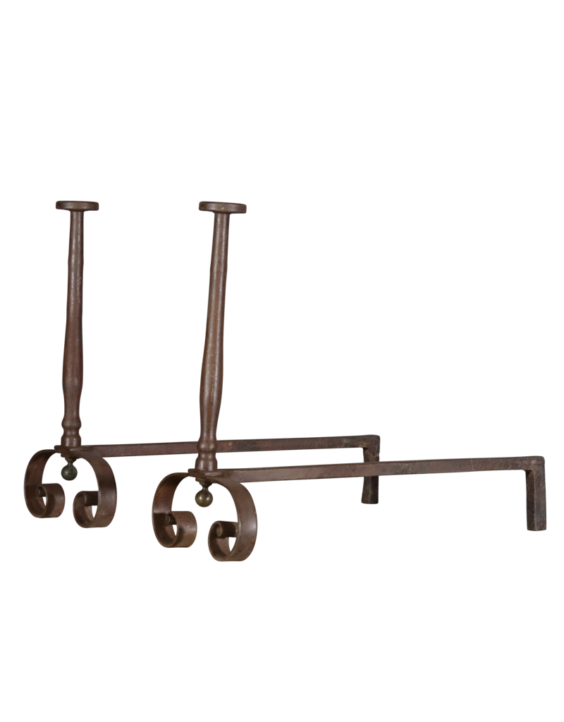 Maison Leon Van den Bogaert Rare Andiron — 66,5 cm High