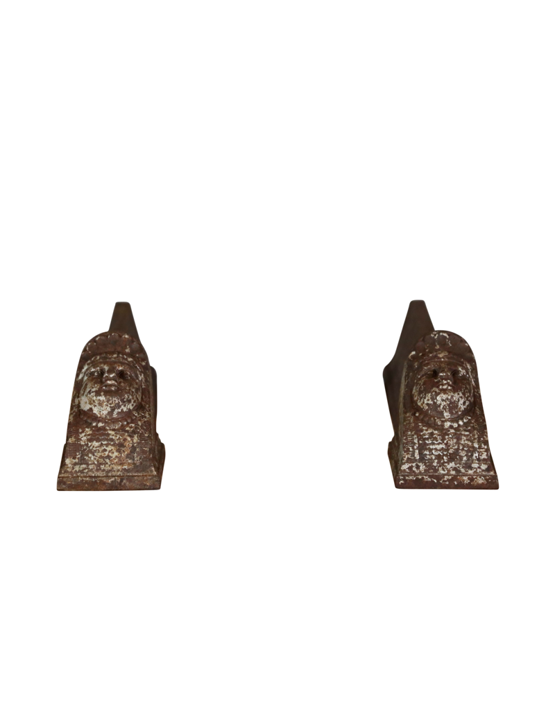 Grand Pair Rustic Andiron