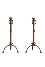 French Solid Rustic Pair Andiron