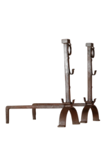 French Solid Rustic Pair Andiron