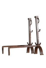 French Solid Rustic Pair Andiron