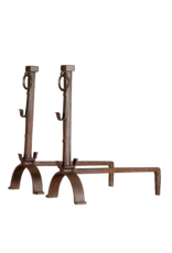 French Solid Rustic Pair Andiron