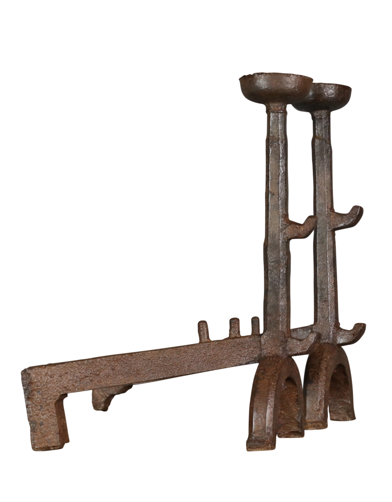 Maison Leon Van den Bogaert Medieval Cast Iron Andiron