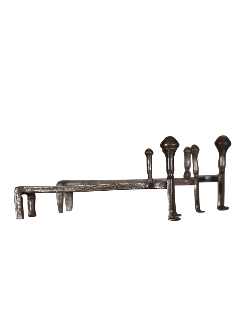 Maison Leon Van den Bogaert 18th Century Period Wrought Iron Andiron