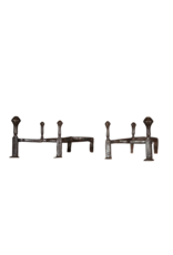 Maison Leon Van den Bogaert 18th Century Period Wrought Iron Andiron