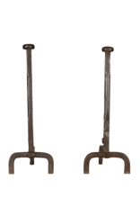 Chateau Pair Andiron In Wrought Iron