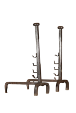 Chateau Pair Andiron In Wrought Iron