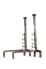 Chateau Pair Andiron In Wrought Iron