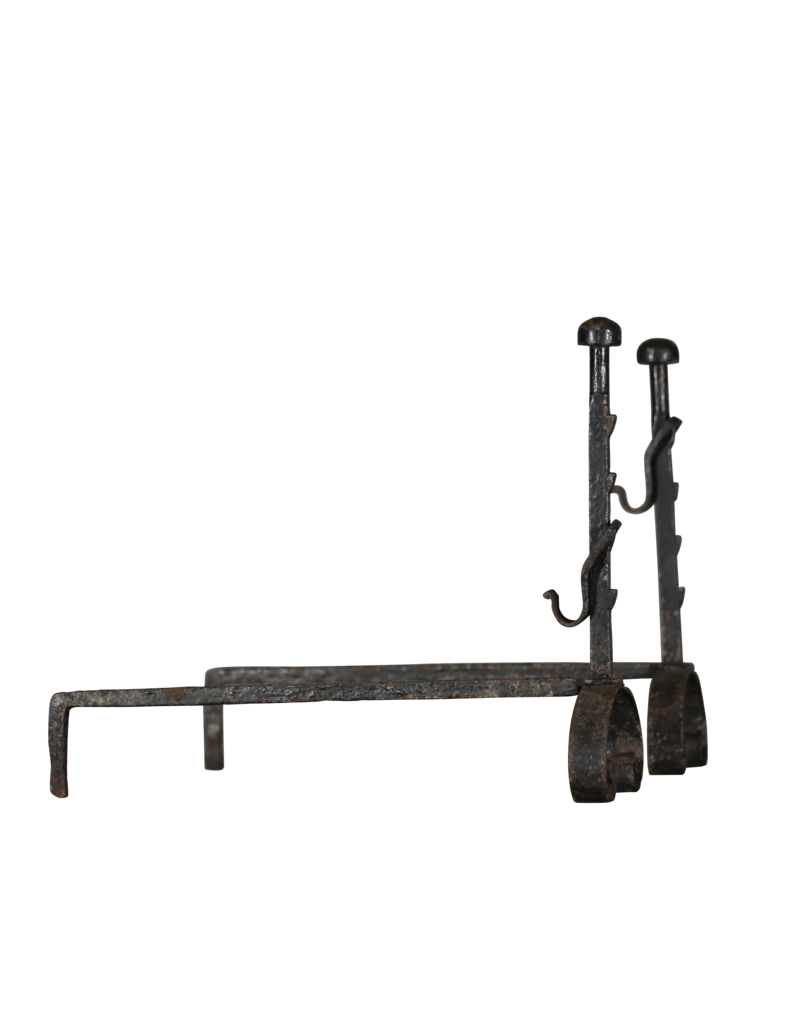 Blacked Wrought Iron Andiron