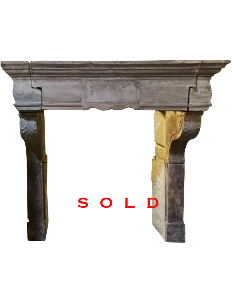 French Renaiscance Period Vintage Fireplace Surround In Limestone