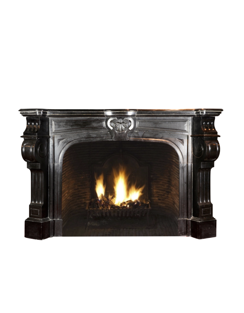 Black Belgian Marble Decorative Fireplace Fireplace Surround Bank - Antique The