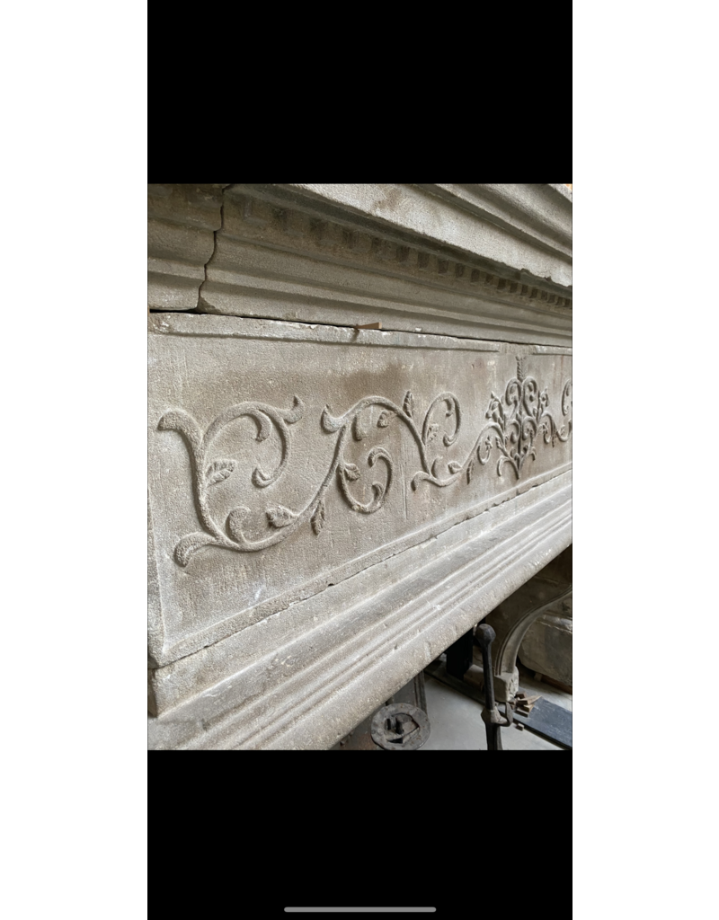 Italian Renaiscance Period Limestone Fireplace Surround