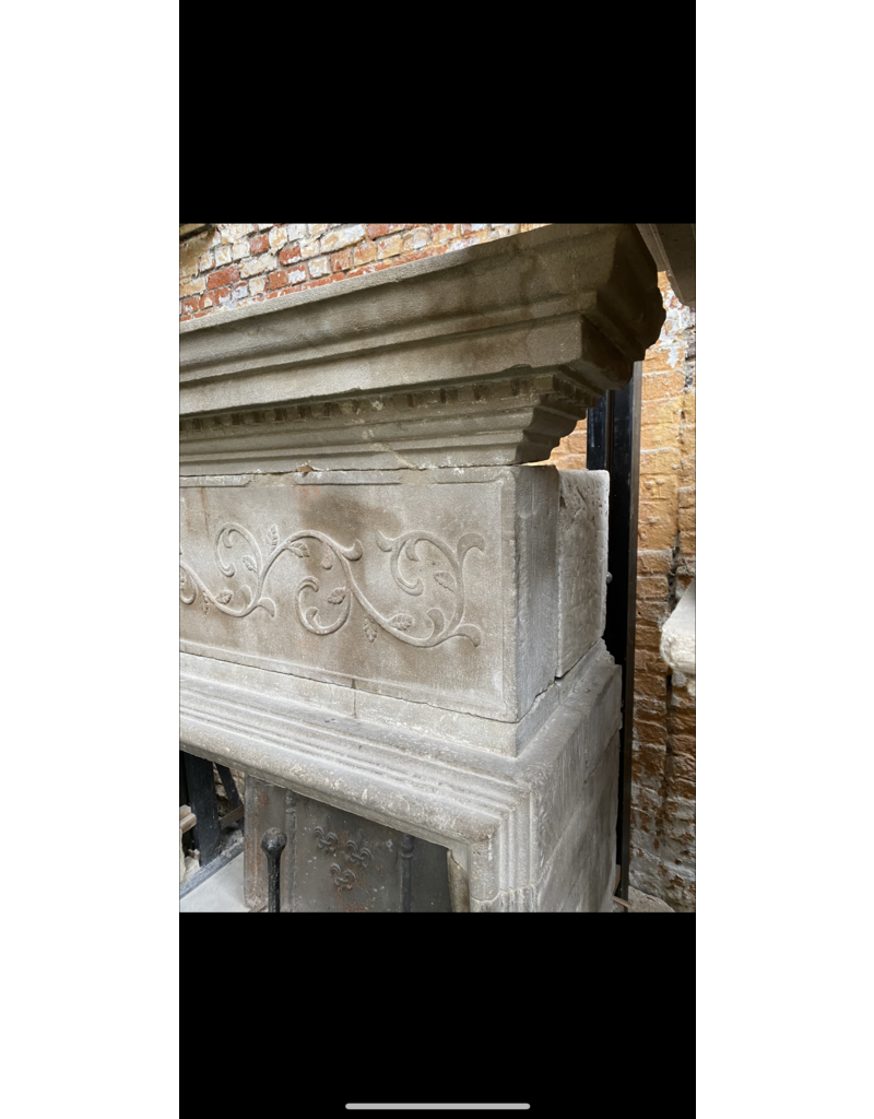 Italian Renaiscance Period Limestone Fireplace Surround