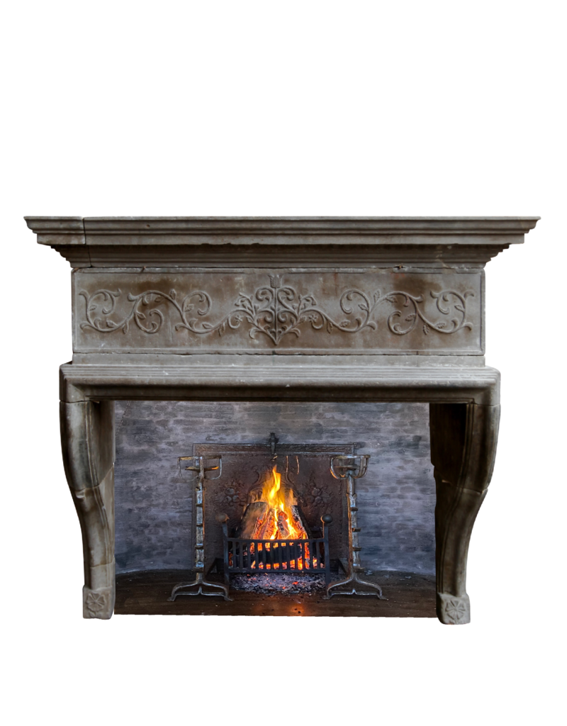 Italian Renaiscance Period Limestone Fireplace Surround