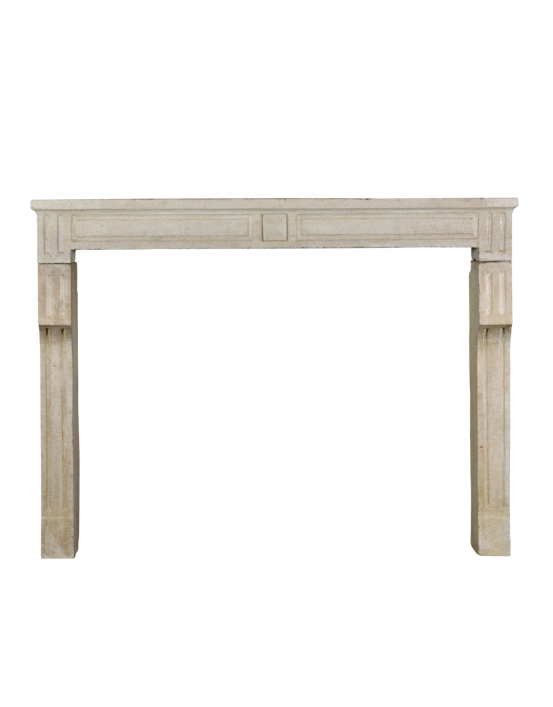 Classic French White Stone Fireplace