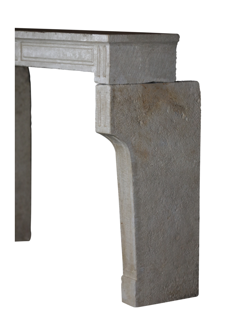 Classic French White Stone Fireplace