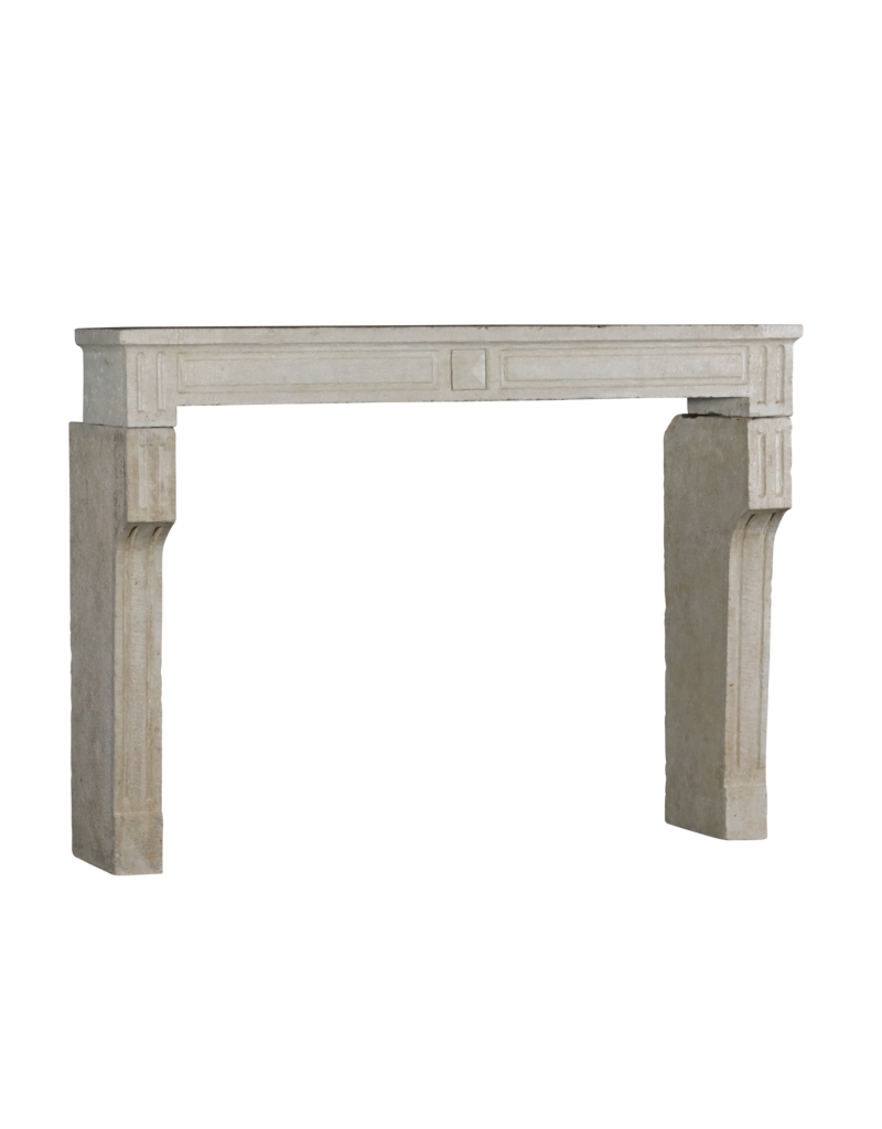 Classic French White Stone Fireplace