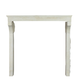 French High White Stone Fireplace