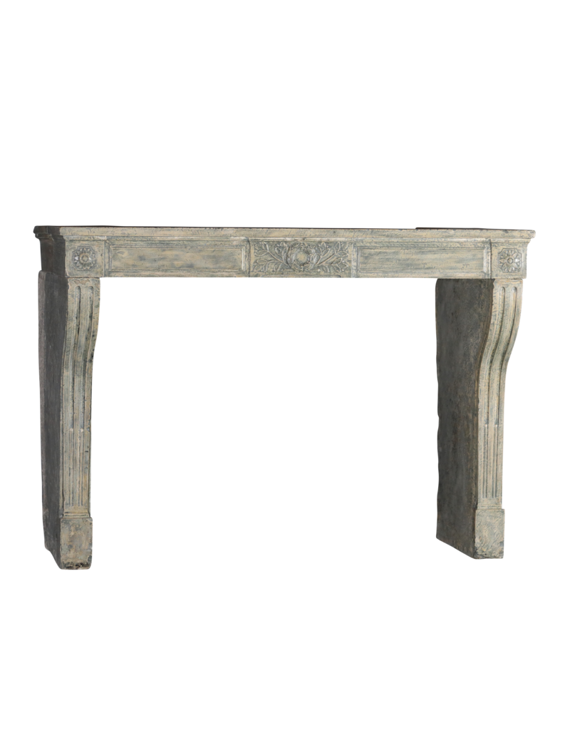 Elegant Mantelpiece With Green Patina