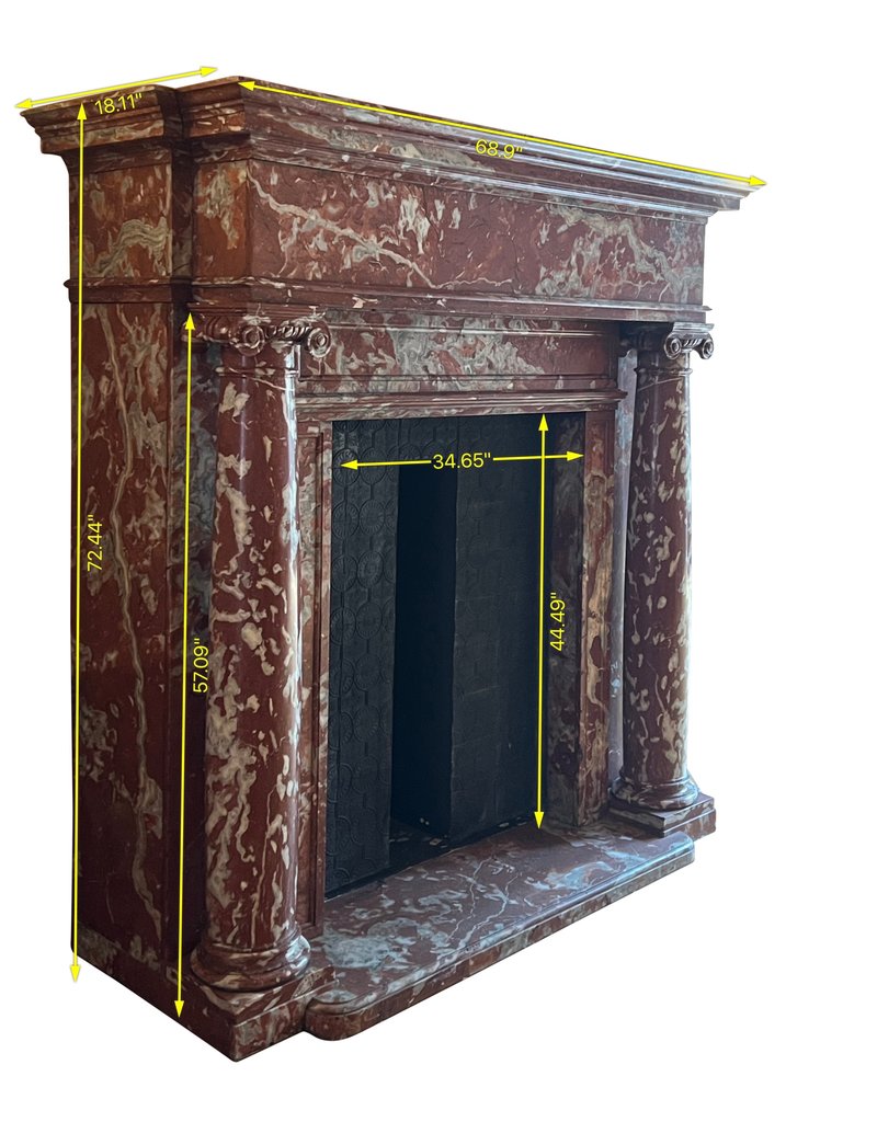Stately Marble Mansion Fireplace Surround