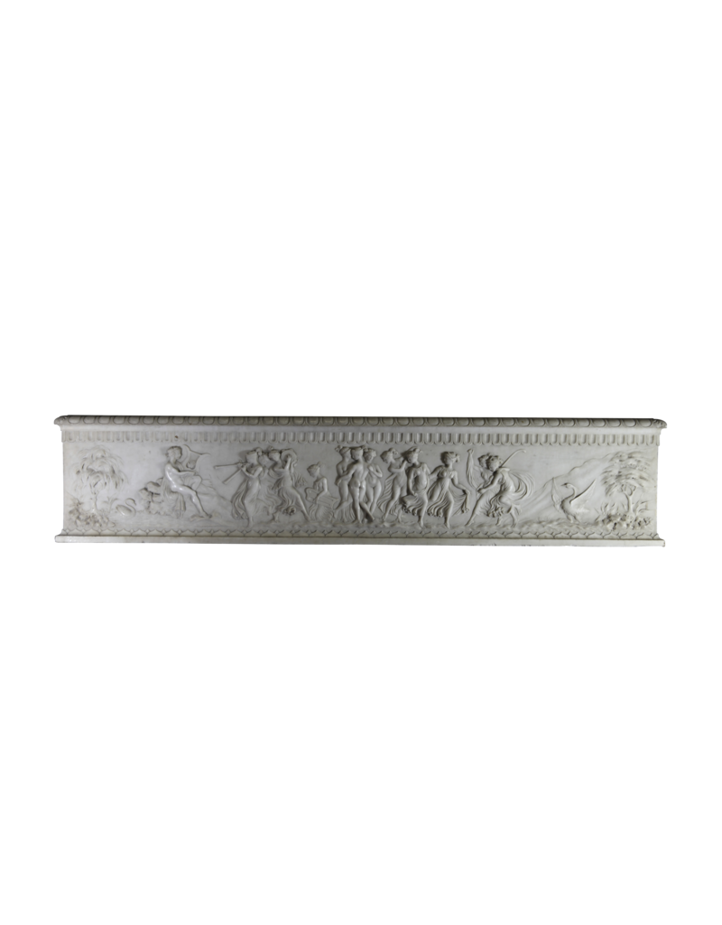 Important Bas Relief In White Marble