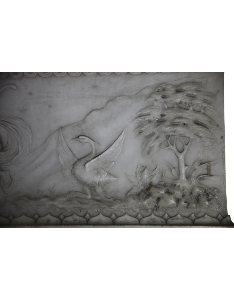 Important Bas Relief In White Marble