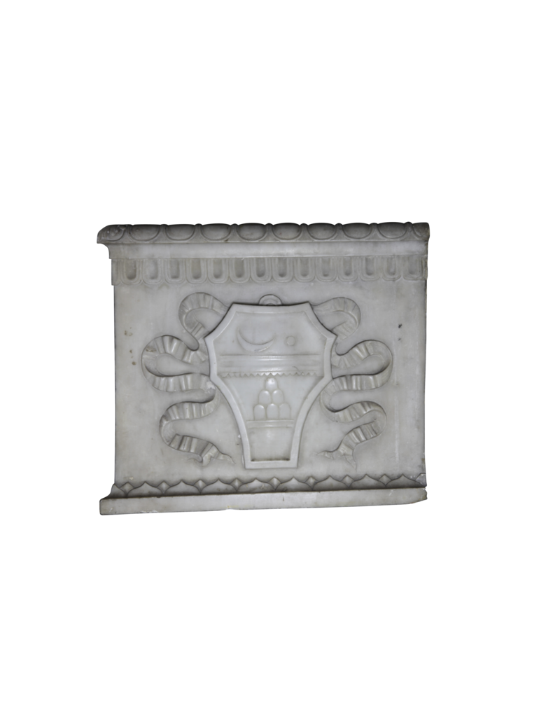 Important Bas Relief In White Marble