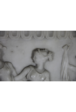 Important Bas Relief In White Marble