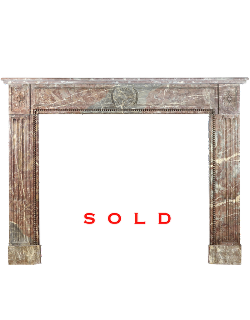 Maison Leon Van den Bogaert Belgian Brown Marble Fireplace Surround