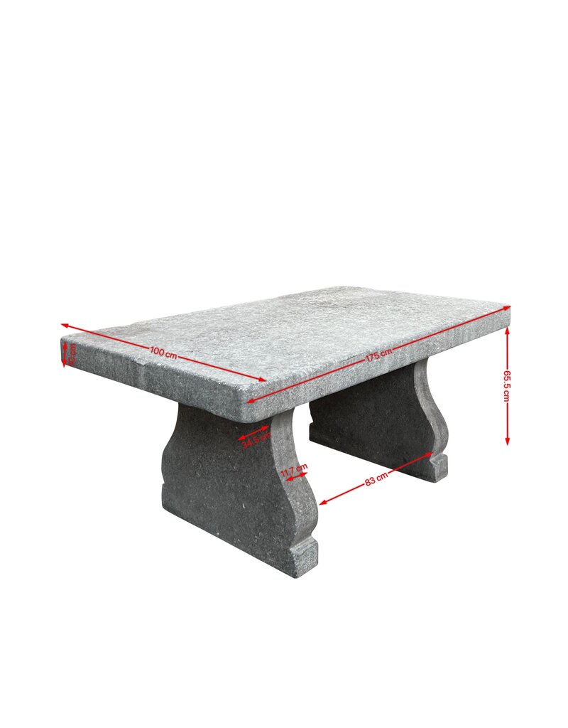Maison Leon Van den Bogaert Table De Jardin Rectangulaire En Pierre Bleue Belge Robuste