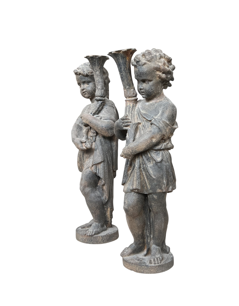 Antique Cast Iron Garden Statues