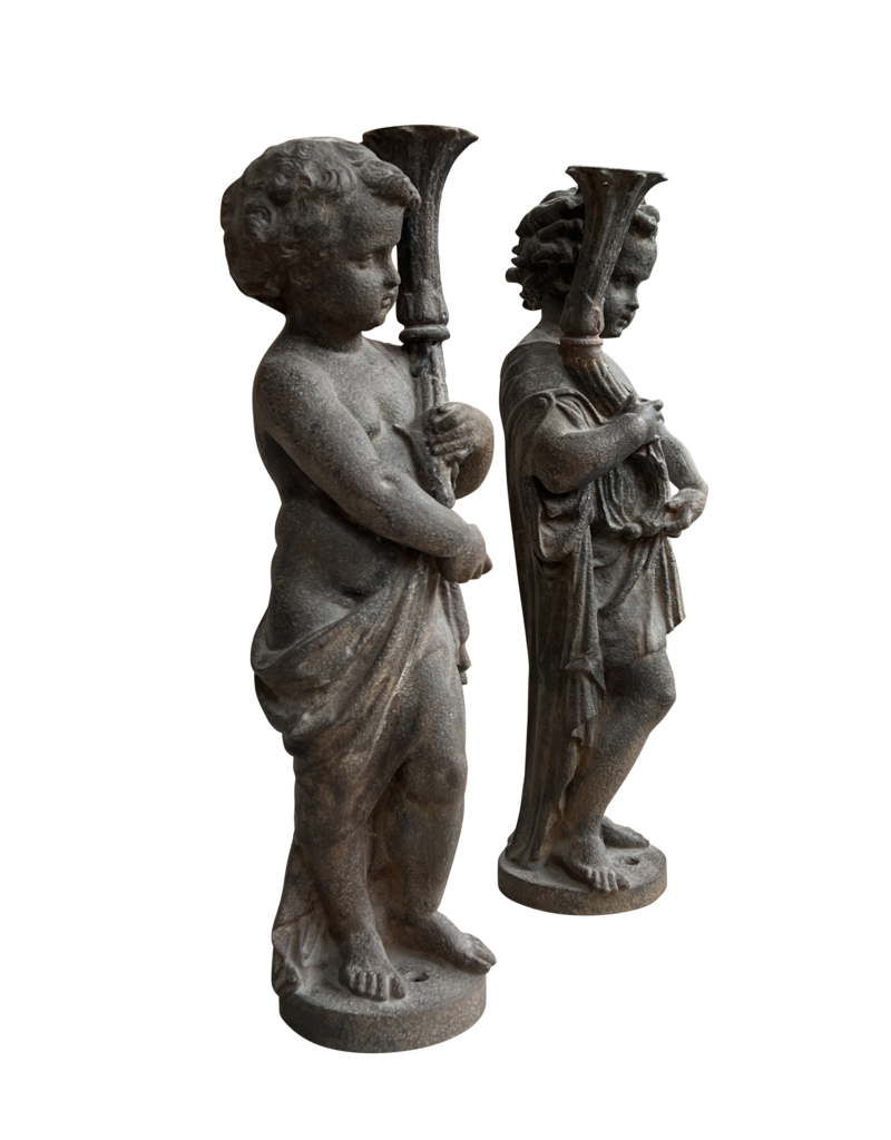 Antique Cast Iron Garden Statues