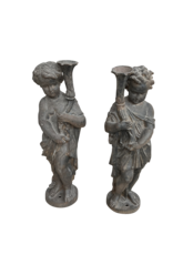 Estatuas antiguas de jardín de hierro fundido